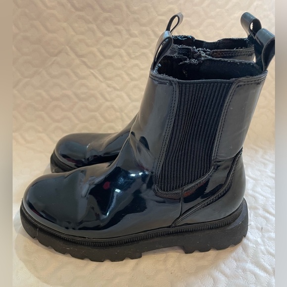 ZARA Chelsea Ankle Boots Black Combat Beatles Women’s Zippered Rubber Soles Goth - Picture 5 of 10